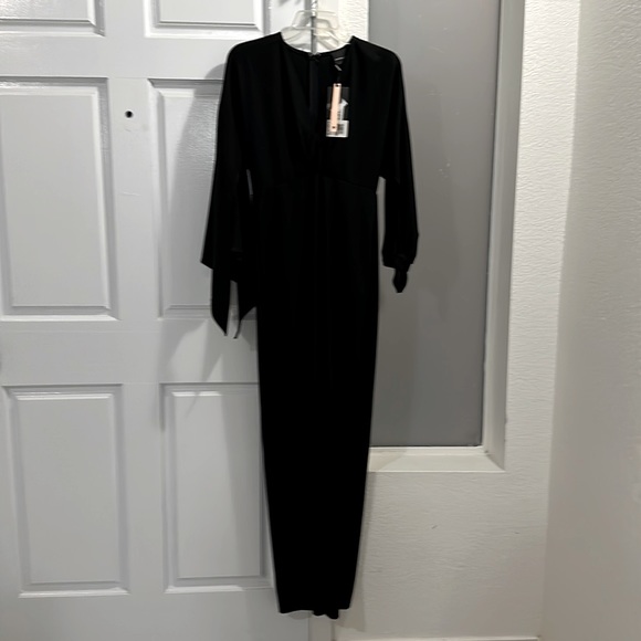 NWT MARC ELLIS Italian maker Long keyhole black dress in SZ S - Picture 1 of 6